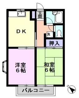シティーシャトレ美久仁【2階】の間取り