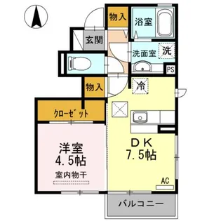 ハイツ・プルミエV【1階】の間取り