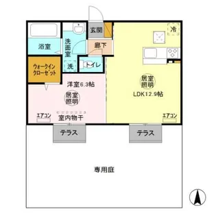 袖ヶ浦ヒルサイドプラザ B【1階】の間取り