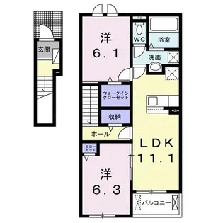 シームリー高雄【2階】の間取り