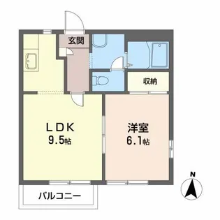 アパートメントハウス フレンズ【2階】の間取り