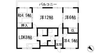 いなぱれす宝塚【3階】の間取り