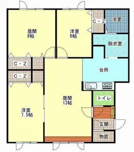 メゾンながやまえき【1階】の間取り
