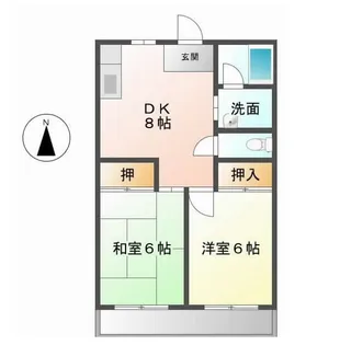 アクアハイツMIKI【2階】の間取り