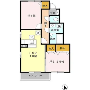 サンモールC【1階】の間取り