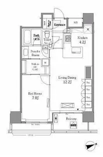 レジディアタワー目黒不動前【14階】の間取り