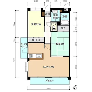 2LDKの間取り画像