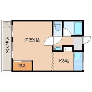 コーポ河中【1階】の間取り