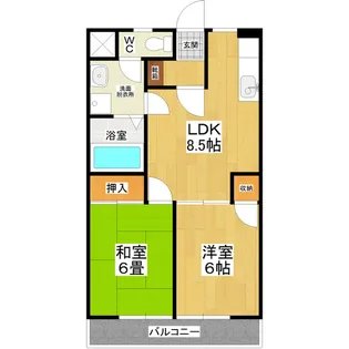 フラッツ東崎【3階】の間取り