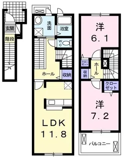 舞子坂ヒルズII【2階】の間取り