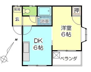 1DKの間取り画像