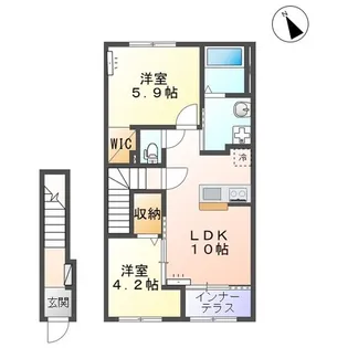 カーサ・フェリーチェS【2階】の間取り