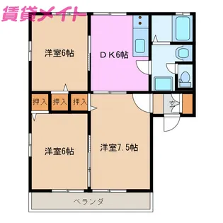 レトア新西方 Aー5【2階】の間取り