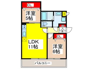Gradito東石切【1階】の間取り