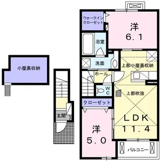 チェリーブロッサム【2階】の間取り
