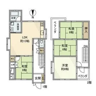 奈良県桜井市大字三輪【一戸建】の間取り