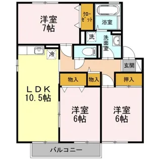 リヴェール A棟【1階】の間取り
