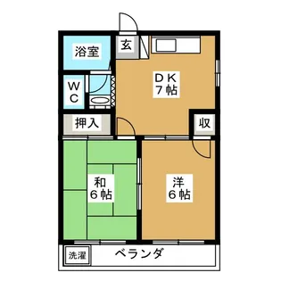 ハイツ玉和第2【1階】の間取り