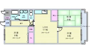 猪名川エクセルハイツ【1階】の間取り