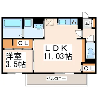 グランカーサはませんB棟【1階】の間取り