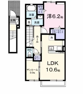 茨城県ひたちなか市大字堀口【アパート】の間取り