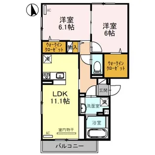 フォレスト フィールドII【3階】の間取り