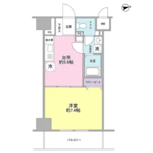 東京都中央区東日本橋2【マンション】の間取り