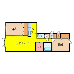 2LDKの間取り画像