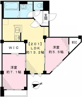 シャンポール調布【2階】の間取り