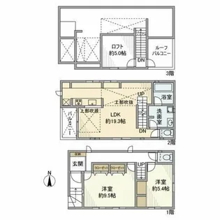 東京都杉並区上井草4【一戸建】の間取り