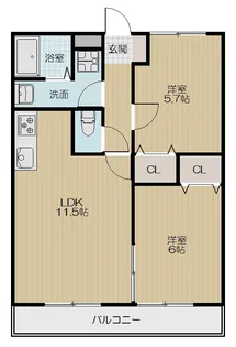 武市ハイツ【1階】の間取り