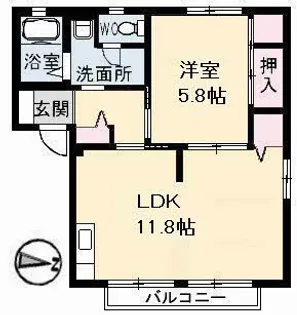 フレグランス駅家 B【2階】の間取り