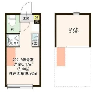 東京都北区志茂4【アパート】の間取り
