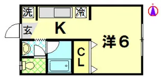 ヒルロックハイツ【2階】の間取り