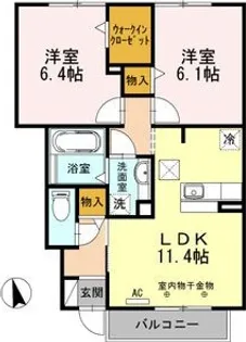 ヴェルジェ B【1階】の間取り
