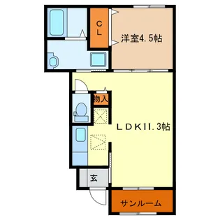 アイティヴィレッジI・II【1階】の間取り