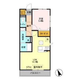 スカイフラット【1階】の間取り