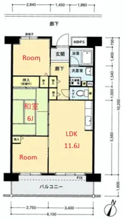 フロール山田町第2【7階】の間取り