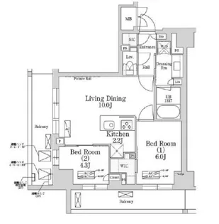 東京都港区南麻布1【マンション】の間取り