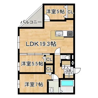 カカオ円山【2階】の間取り