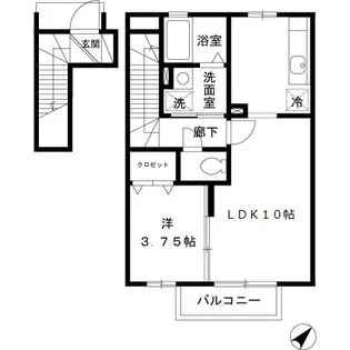 東京都日野市栄町2【アパート】の間取り