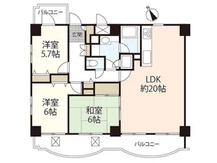 ライオンズマンション三篠【7階】の間取り