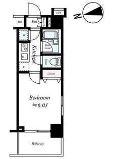 パレステュディオ目黒東【6階】の間取り