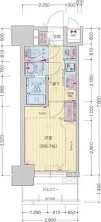 プレサンス太閤通駅前デュプル【5階】の間取り