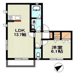LARGO DE CUATRO(ラルゴデクアトロ)【2階】の間取り
