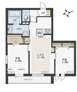 フェリチタ岸町【4階】の間取り