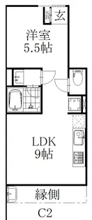 The Orchard Yahata C棟【1階】の間取り