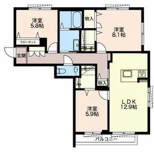 グランクロワ【1階】の間取り