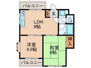パ-クハイム東新町【2階】の間取り