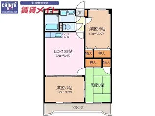 ラフィネ神久【4階】の間取り